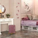 Банкетка круглая пыльно-розовый велюр на 4-х металлических ножках золотого цвета SANJAY варинант исполнения - 5 | Loft Concept в Саратове