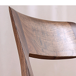 Стул деревянный с мягким сиденьем из черной натуральной кожи Moon Walnut Furniture варинант исполнения - 6 | Loft Concept в Саратове