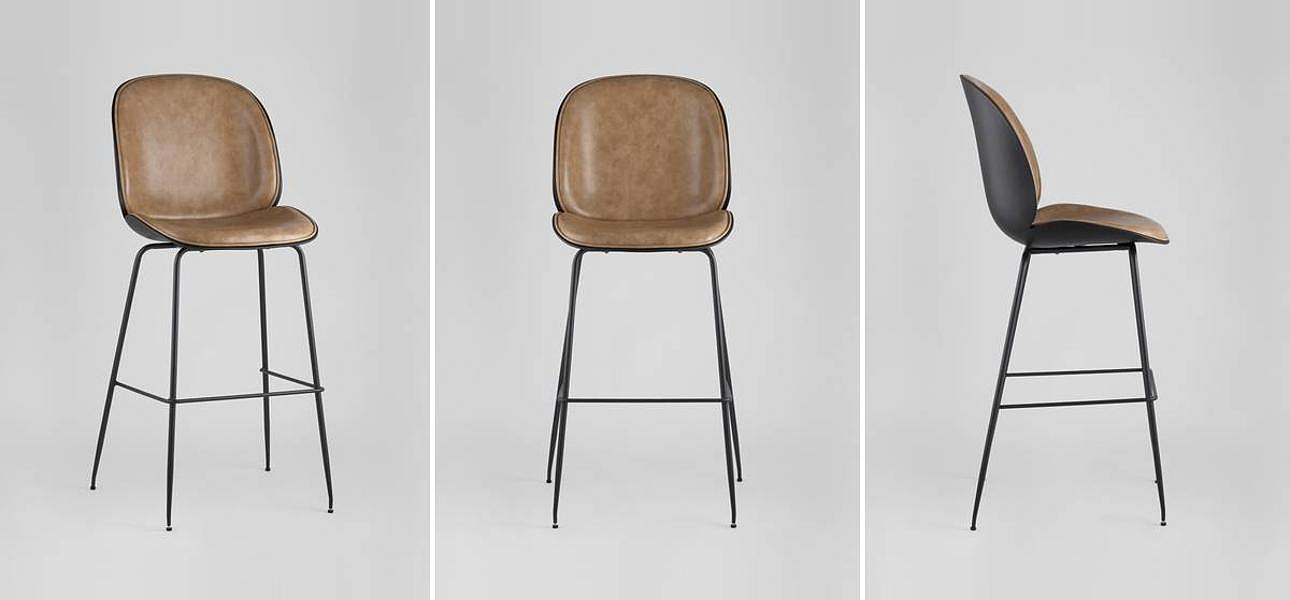 Стул Барный Винтажная Коричневыя Экокожа Vendramin Bar Chair Стул Барный Винтажная Коричневыя Экокожа Vendramin Bar Chair - Loft-Concept в Саратове