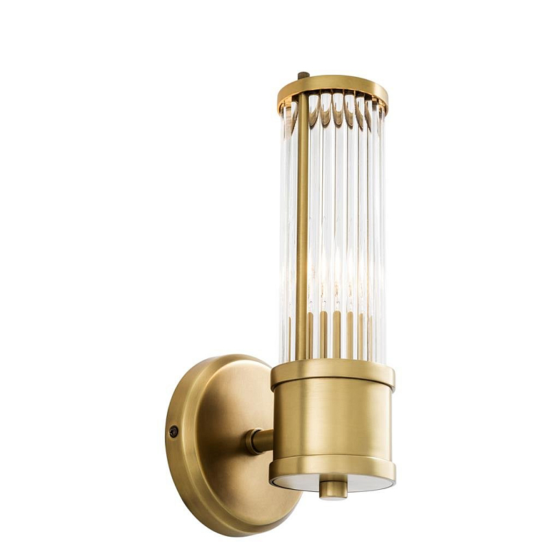 Бра Wall Lamp Claridges Single Brass Латунь Античная полированная Прозрачное Стекло Бра Wall Lamp Claridges Single Brass Латунь Античная полированная Прозрачное Стекло в Саратове | Loft Concept
