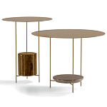 Дизайнерский круглый кофейный стол из металла с мраморным декором PANNA COTTA Coffee Table варинант исполнения - 5 | Loft Concept в Саратове