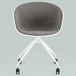 Офисное кресло из пластика с мягким сиденьем Eggshell Grey варинант исполнения - 3 | Loft Concept в Саратове