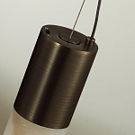 Подвесной светильник цилиндрической формы с плафоном из алебастра и металлическими торцами Темная Латунь 60 см Cryptocrystalline Stone варинант исполнения - 5 | Loft Concept в Саратове