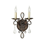 Бра с 2-мя лампами в виде свеч с подвесками и состаренным эффектом Feiss варинант исполнения - 1 | Loft Concept в Саратове