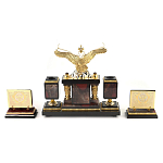 Настольный письменный набор из яшмы и долерита с декором Двуглавый орел Manager Organizer варинант исполнения - 3 | Loft Concept в Саратове