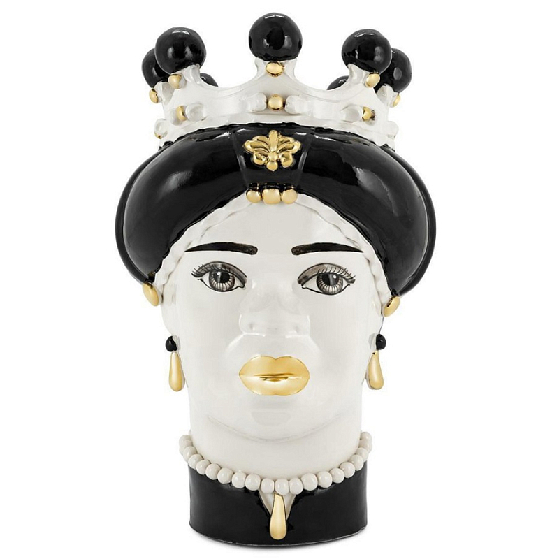 Ваза Vase Moro Lady Medium New Black Белый Черный в Саратове | Loft Concept 