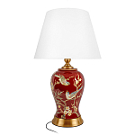 Настольная лампа бордовая с изображением птиц Slip Away варинант исполнения - 1 | Loft Concept в Саратове