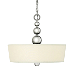 Люстра подвесная с белым тканевым цилиндрическим абажуром и декоративными шарами Hinkley варинант исполнения - 1 | Loft Concept в Саратове