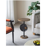 Столик приставной с абстрактным основанием и акцентом в виде золотистого диска Heavenly Space варинант исполнения - 9 | Loft Concept в Саратове