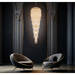 Люстра многоярусная каскадная с хрустальными подвесками Roul Crystal Light варинант исполнения - 8 | Loft Concept в Саратове