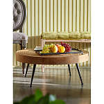 Журнальный столик с круглой фактурной столешницей из натурального дерева Vortex варинант исполнения - 4 | Loft Concept в Саратове