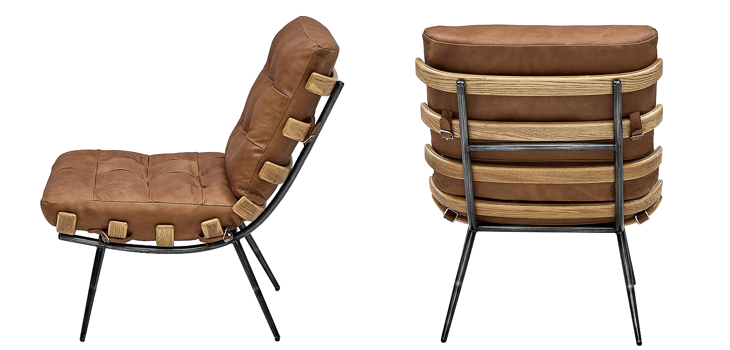 Кресло Philbert Chair brown leather Кресло Philbert Chair brown leather - Loft-Concept в Саратове