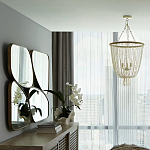 Зеркало в ассиметричной раме золотистого цвета Chaotic варинант исполнения - 4 | Loft Concept в Саратове