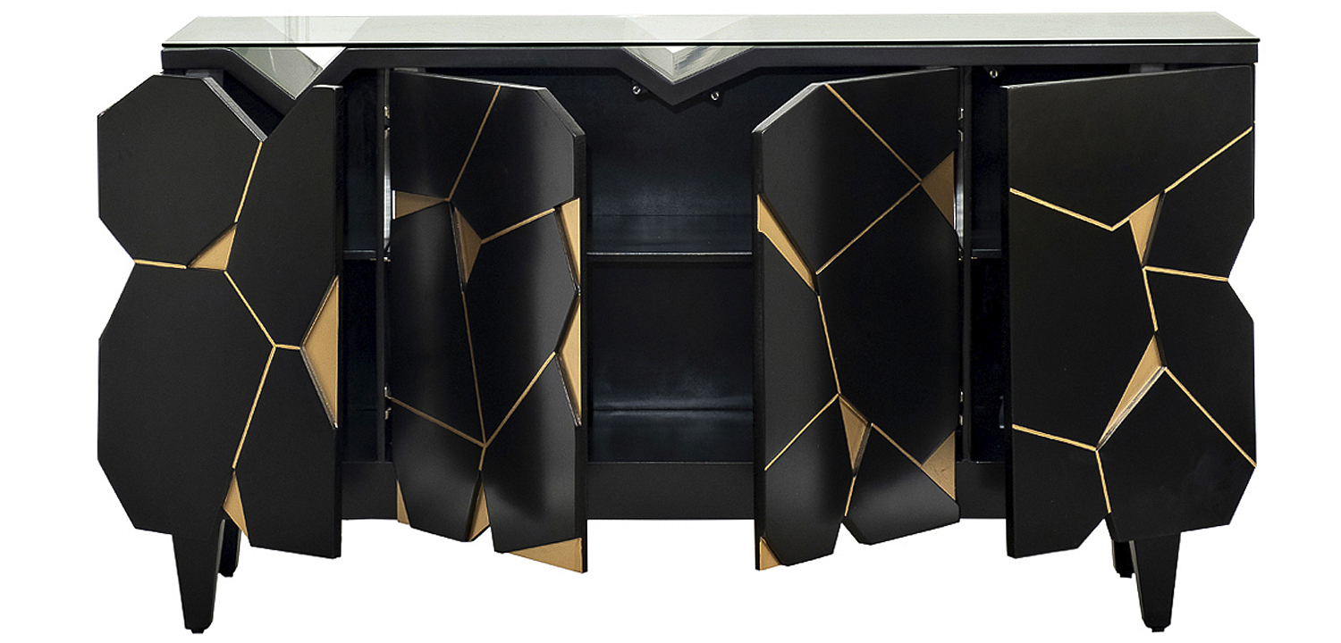 Комод геометрический декор Mosaik Chest of drawers Черный Комод геометрический декор Mosaik Chest of drawers Черный - Loft-Concept в Саратове
