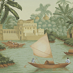 Обои ручная роспись River Scenes of Bengal Verdoyant варинант исполнения - 3 | Loft Concept в Саратове