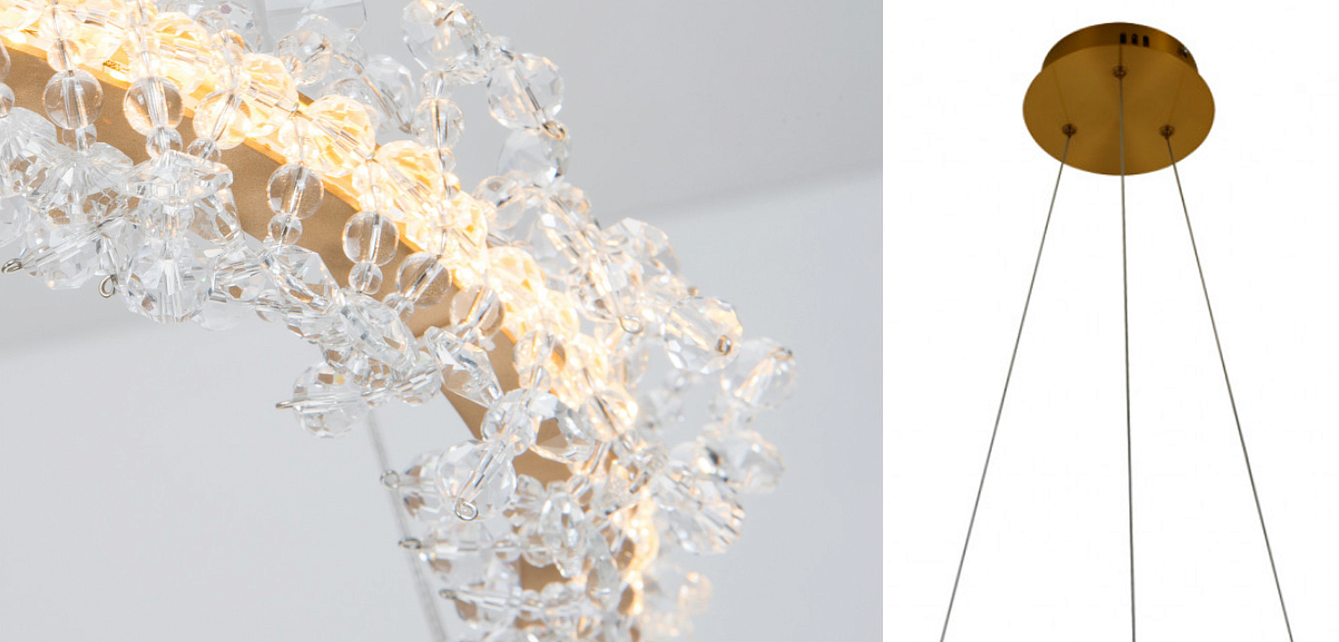 Crystal round chandelier Светильник Кольцо из Хрусталя Crystal round chandelier Светильник Кольцо из Хрусталя - Loft-Concept в Саратове