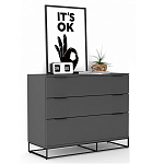 Комод цвета графит с 3-мя ящиками Strict Lines  варинант исполнения - 2 | Loft Concept в Саратове