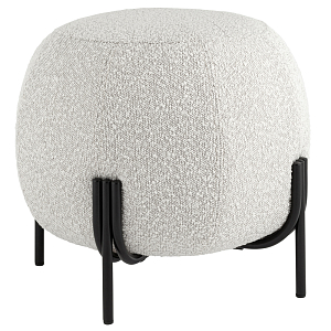 Пуф в ткани букле молочного цвета Pikelet