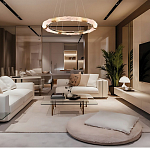 Люстра в форме кольца с золотым декором Warm Heavenly Light варинант исполнения - 7 | Loft Concept в Саратове