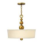 Люстра подвесная с белым тканевым цилиндрическим абажуром и декоративными шарами Hinkley варинант исполнения - 8 | Loft Concept в Саратове