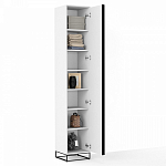 Шкаф-пенал белый с зеркальной дверцей Strict Lines варинант исполнения - 3 | Loft Concept в Саратове