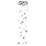 Каскадная люстра с плафонами в виде хрустальных сфер Esme Sphere Crystal Chrome Cascade Chandelier 25 варинант исполнения - 1 | Loft Concept в Саратове