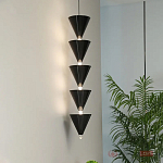 Подвесной светильник светодиодный в виде ряда черных металлических конусов  Herringbone варинант исполнения - 3 | Loft Concept в Саратове