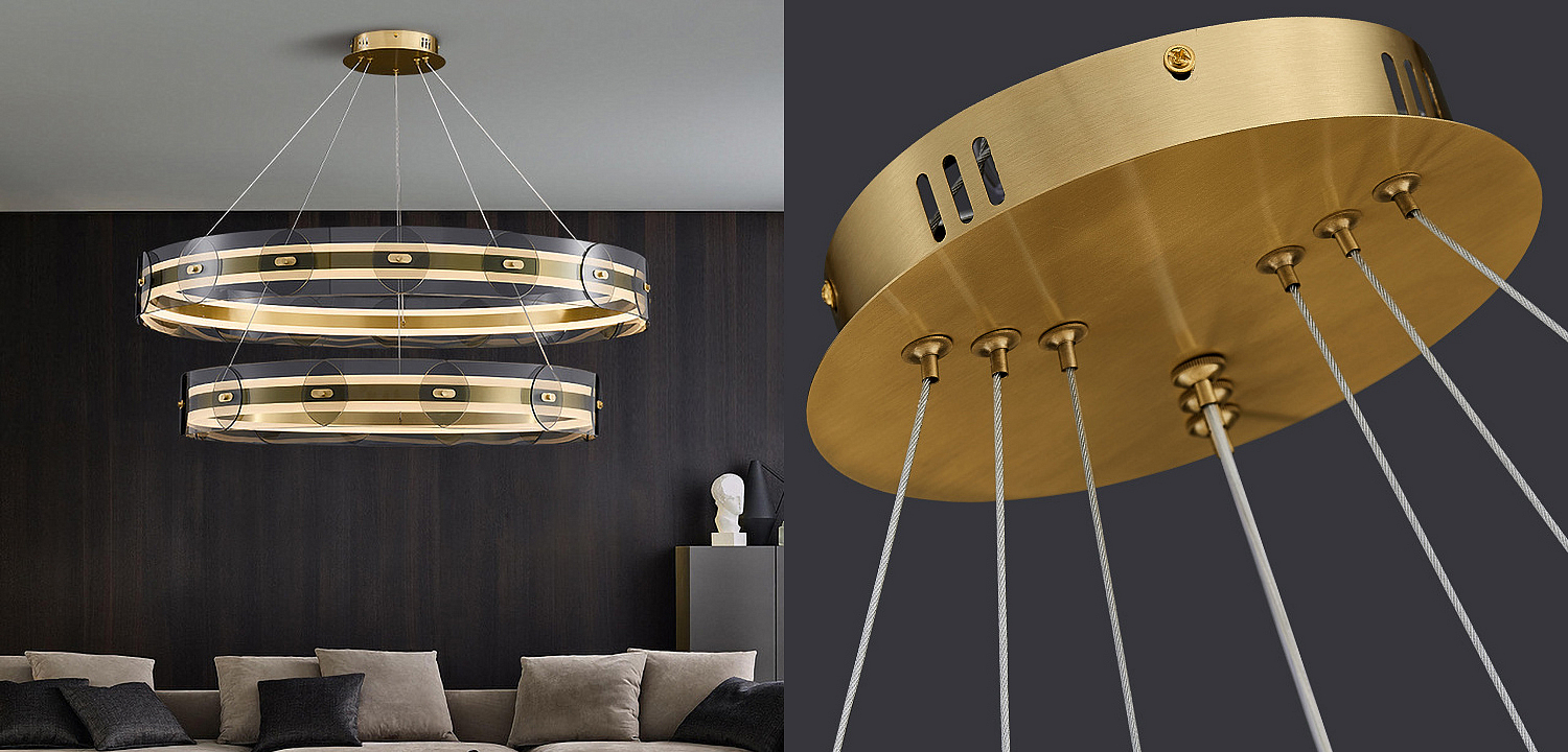 Люстра Gold 2 ring horizontal chandelier Люстра Gold 2 ring horizontal chandelier - Loft-Concept в Саратове