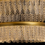 Люстра двухъярусная с золотого цвета и прозрачными подвесками Pettico варинант исполнения - 7 | Loft Concept в Саратове