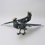 Статуэтка бронзовая пара Фазаны синие Bronze Birds варинант исполнения - 1 | Loft Concept в Саратове