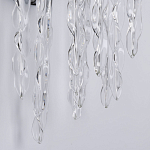 Бра цвета хром с ветвями и прозрачными стеклянными подвесками в виде вытянутых спиральных капель Droplet Chandelier варинант исполнения - 5 | Loft Concept в Саратове