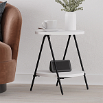 Стол приставной с 2-мя круглыми белыми столешницами ESSEL SIDE TABLE WHITE варинант исполнения - 6 | Loft Concept в Саратове