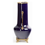 Ваза темно-синяя фарфоровая с бронзовыми ручками и ножками Eden Garden варинант исполнения - 3 | Loft Concept в Саратове