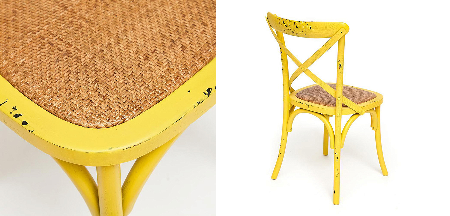 Стул Chaise Provence en Bois Jaune жёлтый Стул Chaise Provence en Bois Jaune жёлтый - Loft-Concept в Саратове