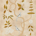 Обои ручная роспись Gustavian Tree of Life Special Colourway on Edo custom white painted silk варинант исполнения - 2 | Loft Concept в Саратове