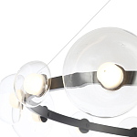 Люстра подвесная круглая с 12-ю прозрачными куполообразными плафонами и черным металлическим основанием Flos Wireline Lighting варинант исполнения - 4 | Loft Concept в Саратове