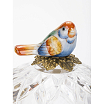 Конфетница с бронзовой ручкой и фарфоровой птичкой на крышке Eden Garden варинант исполнения - 3 | Loft Concept в Саратове