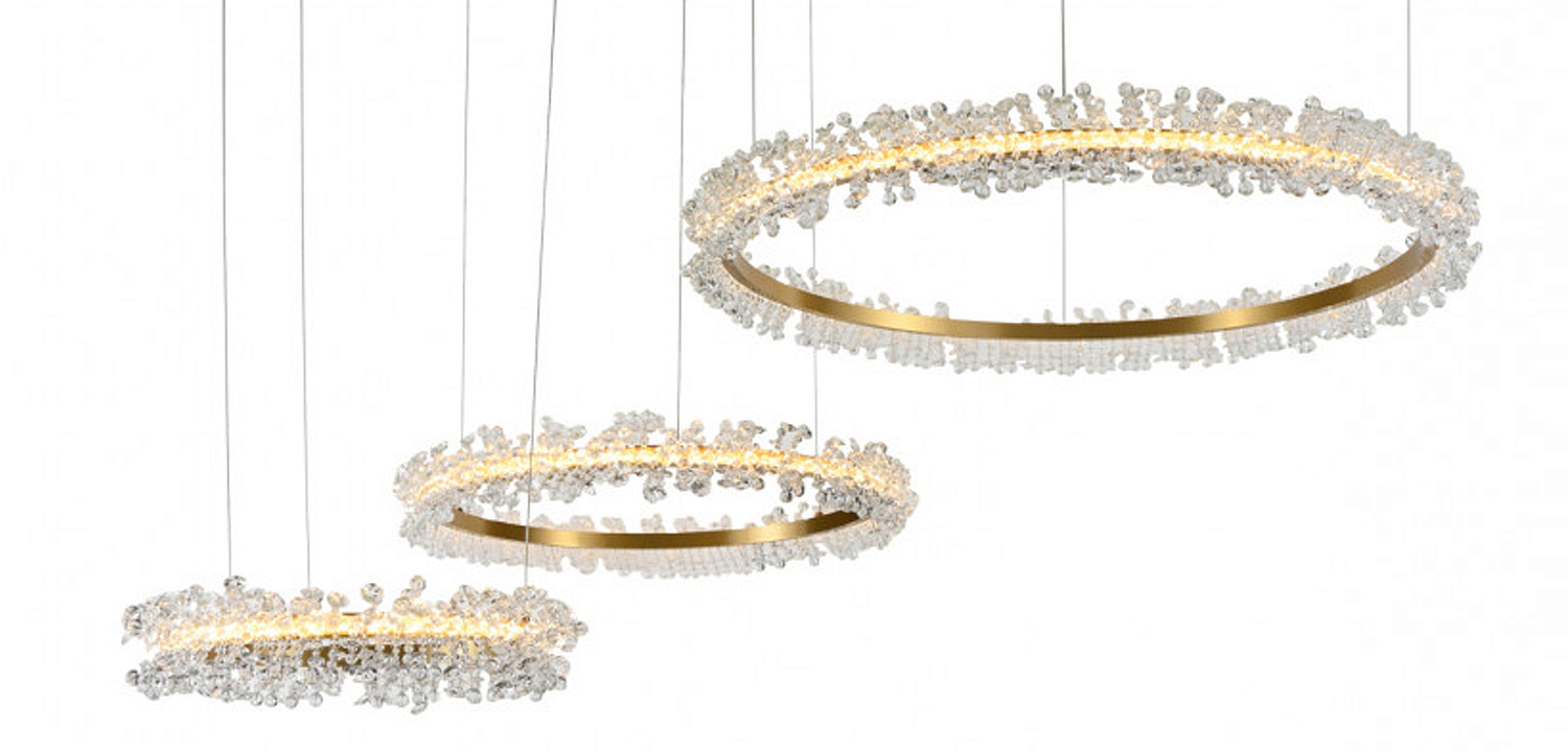 Люстра Crystal round chandelier 3 кольца Латунь Люстра Crystal round chandelier 3 кольца Латунь - Loft-Concept в Саратове
