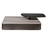 Столик журнальный квадратный  с полкой Sculptural Marble Accent с мрамором  варинант исполнения - 3 | Loft Concept в Саратове