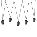 Подвесной светильник черными плафонами на длинных пересекающихся тросах Construction варинант исполнения - 1 | Loft Concept в Саратове