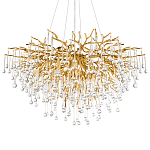 Люстра подвесная с прозрачными стеклянными подвесками в форме капель Диаметр 100 см Droplet Chandelier варинант исполнения - 7 | Loft Concept в Саратове