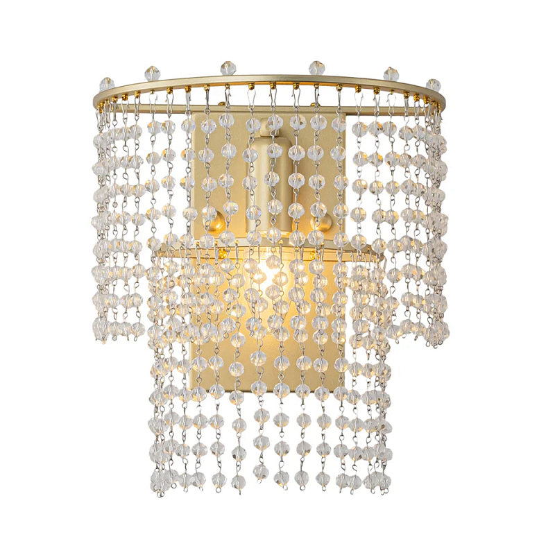 Бра с каскадами кристаллов Crystal Rains Прозрачный Золотой в Саратове | Loft Concept 