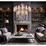 Люстра двухъярусная круглая с текстурными цилиндрическими плафонами Glimpse варинант исполнения - 5 | Loft Concept в Саратове