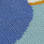 Плед из хлопка синего цвета с абстрактным принтом Elysian Flow Ocean варинант исполнения - 3 | Loft Concept в Саратове