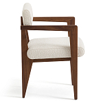 Кресло обеденное Alcove White Boucle из массива ореха варинант исполнения - 3 | Loft Concept в Саратове