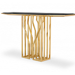 Консоль с чёрной столешницей и золотым фигурным основанием Cosmo варинант исполнения - 2 | Loft Concept в Саратове