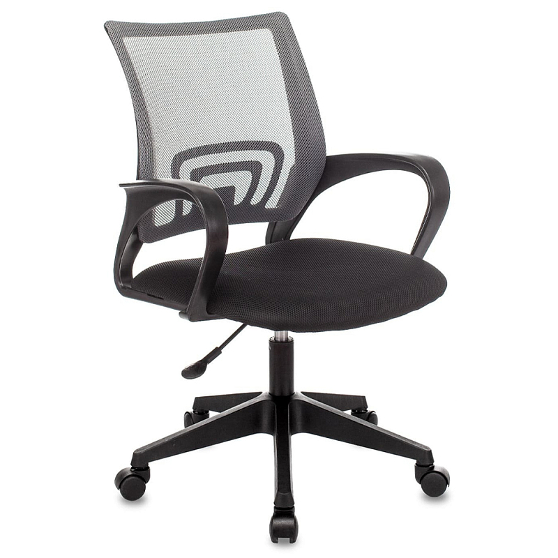 Офисное кресло с основанием из черного пластика Desk chairs Grey Черный Серый Офисное кресло с основанием из черного пластика Desk chairs Grey Черный Серый в Саратове | Loft Concept