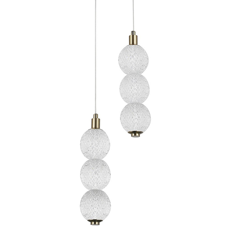 Подвесной светодиодный светильник с 2-мя плафонами Crystal Globule Hanging Lamp Бронза Прозрачный Подвесной светодиодный светильник с 2-мя плафонами Crystal Globule Hanging Lamp Бронза Прозрачный в Саратове | Loft Concept
