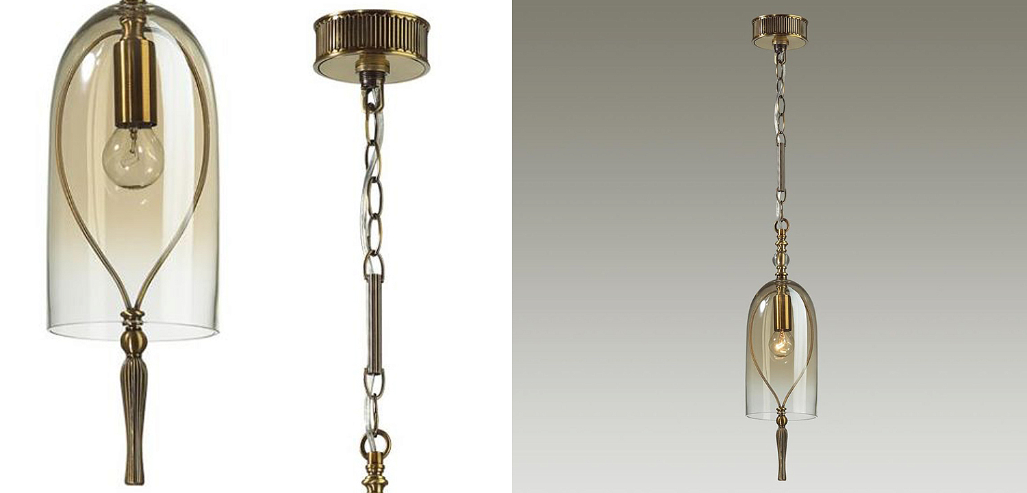 Подвесной светильник Glass Dome Bronze 12 Подвесной светильник Glass Dome Bronze 12 - Loft-Concept в Саратове