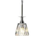 Подвесной светильник хромированного цвета с граненым прозрачным стеклянным плафоном Elstead Lighting варинант исполнения - 1 | Loft Concept в Саратове